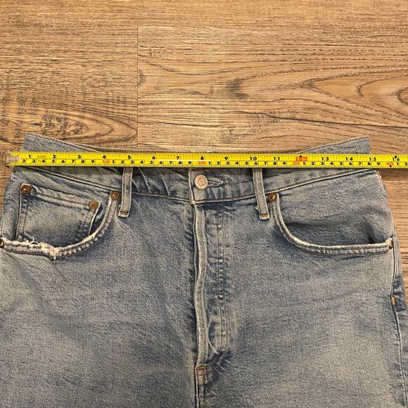 AGOLDE Women's size 29 Riley Button Fly High Rise Straight Fit Distressed Jeans - Picture 7 of 8